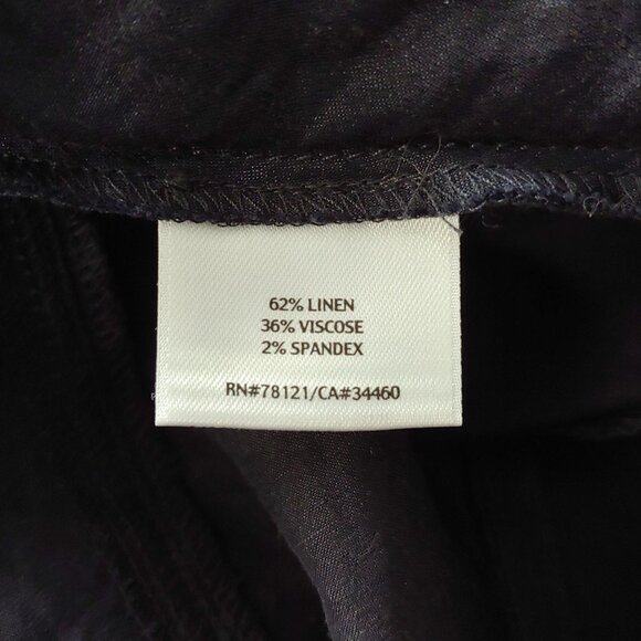 Eileen Fisher Black Linen Blend Shift Dress Lagom Cottage Lagonlook Stretch L - Picture 12 of 14